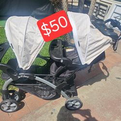 Double stroller baby trend sit and stand 2 kid stroller