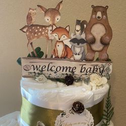 Woodland Diapers Cake