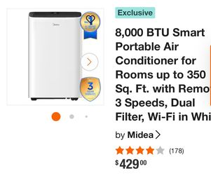 Midea Smart 8,000 BTU DOE Portable Air Conditioner