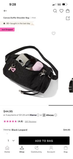 Pink duffel bag cheetah print