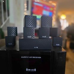 evo30 5.1 A/V Receiver" & Speakers And Sub For home theater setup