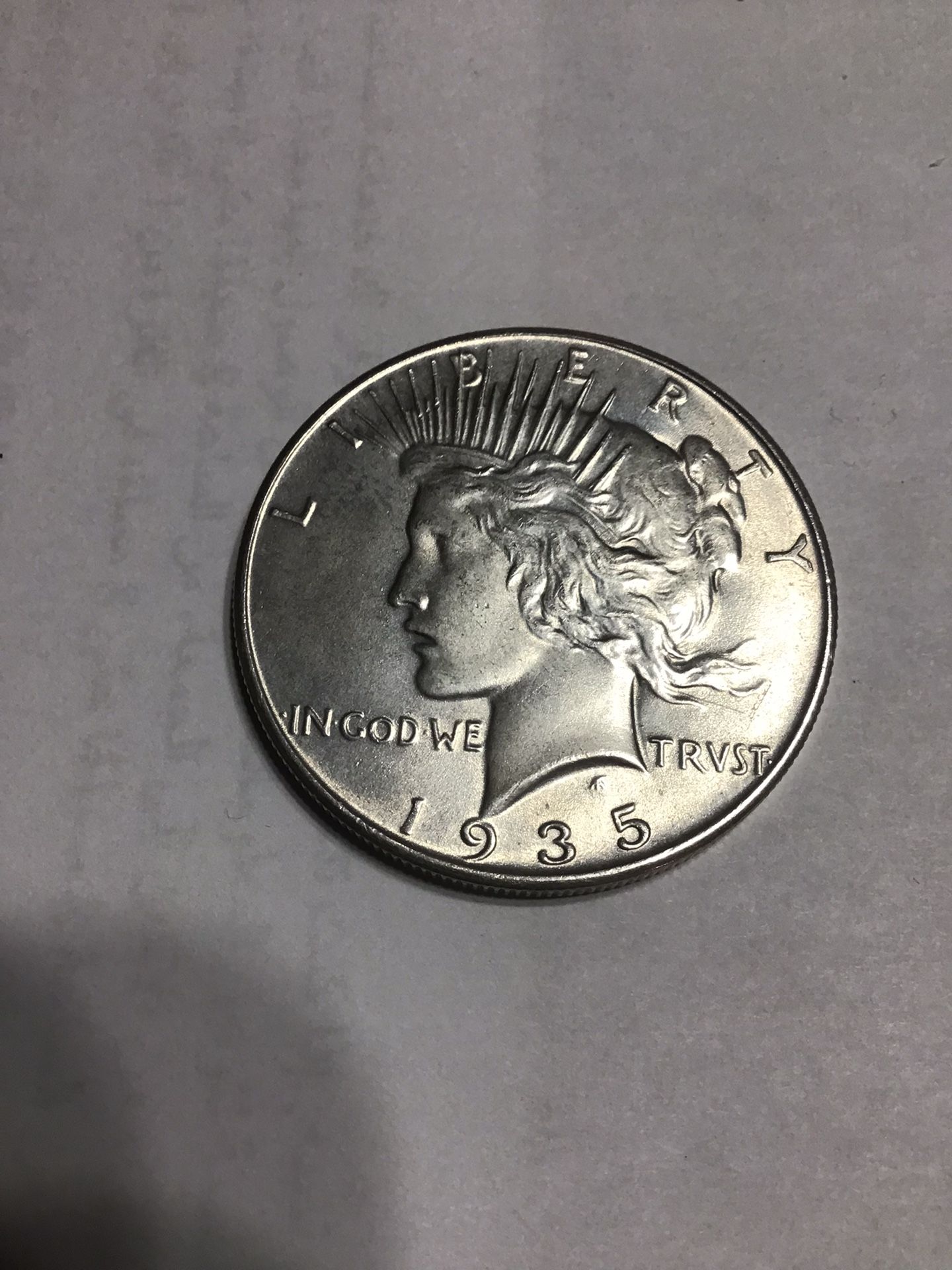 Key 1935 Peace Silver Dollar