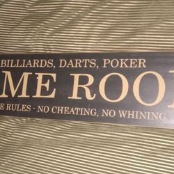 Original Wooden Mantown Gameroom Sign