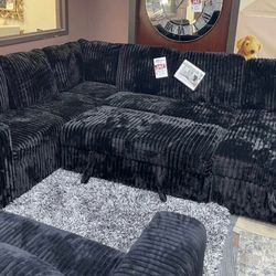 NEW SECTIONAL SOFA PULLOUT SLEEPER WITH STORAGE CHAISE AND FREE DELIVERY PAY UPON ARRIVAL