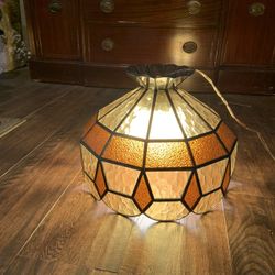 Vintage Stained Glass Hanging Lamp