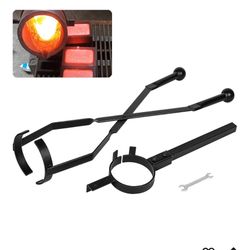Crucible Tongs Set – 2-Piece Heavy-Duty Tools for Metal Casting, Refining, & Pouring