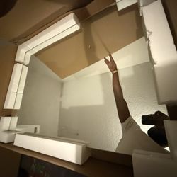 Big Bathroom Mirror w/ Background Lighting Outlet Included 