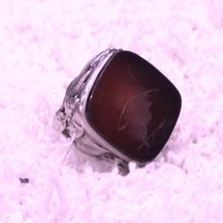 Antique Sterling Silver Carnelian Intaglio Roman Ring
