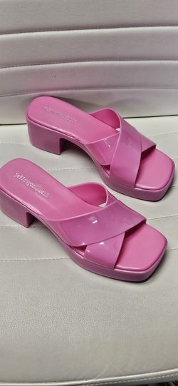 Jeffrey Campbell Pink Jelly Slides Sandals Sz 8