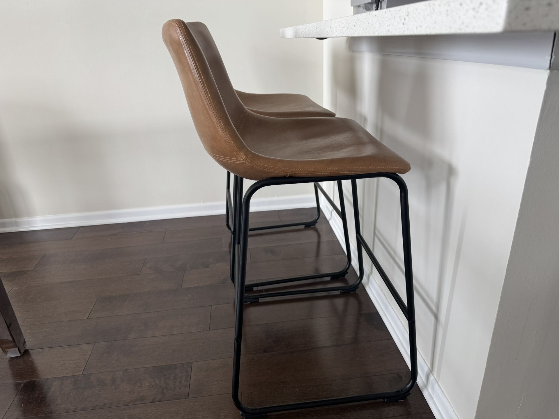 Set of 2 Bar Stools – 26” Height – Whiskey Color