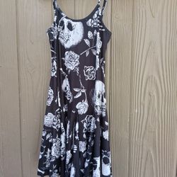 Skull, Spaghetti Strap Dress By Shein,New
