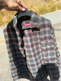 XL Supreme Shadow Plaid Flannel Zip Up Shirt