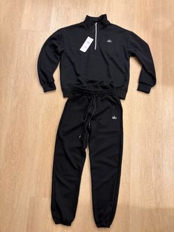 Alo Black Quarter-Zip Sweatsuit Set brand new size medium