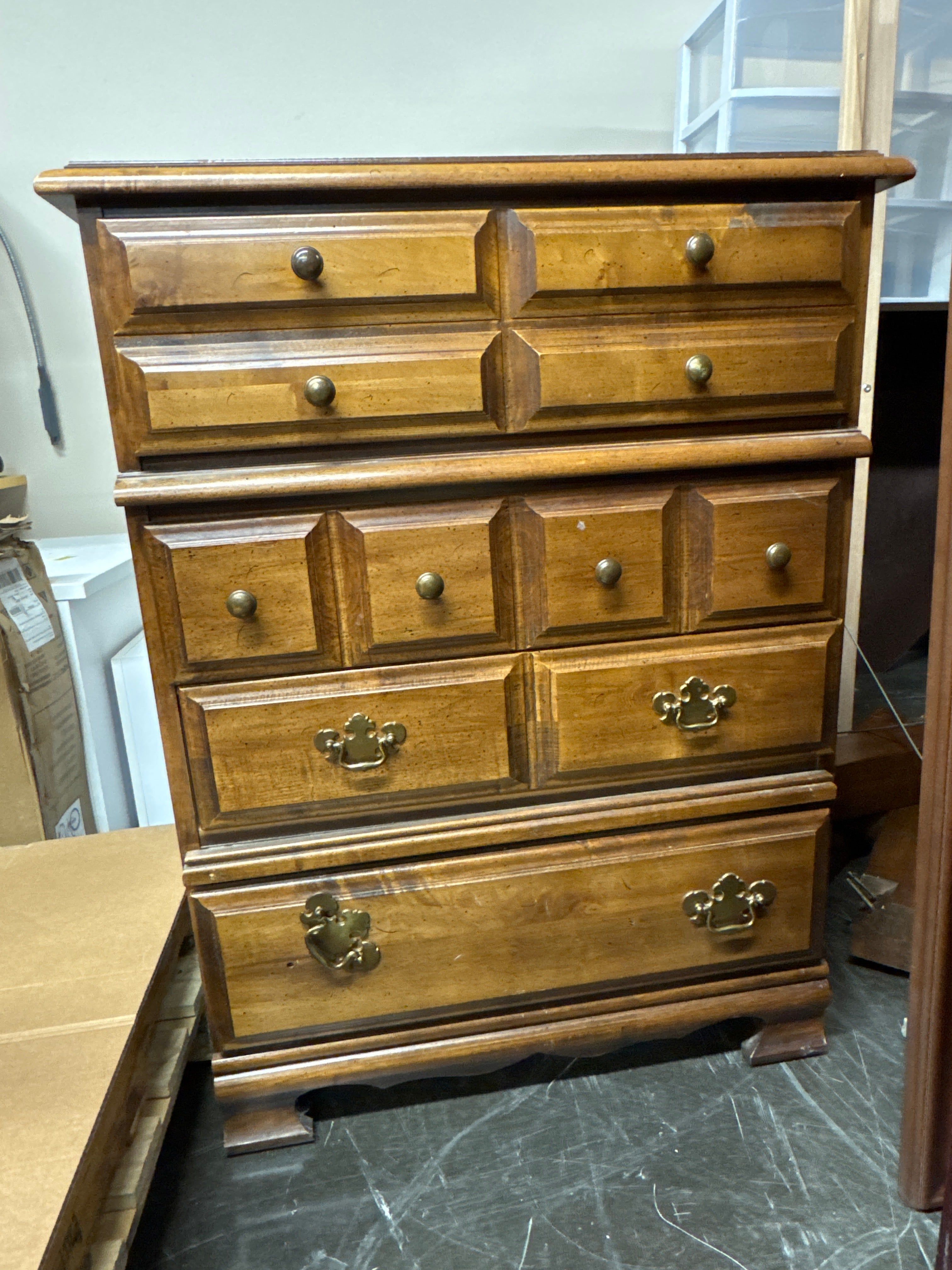Rustic Wood Four Drawer Dresser