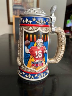 Joe Montana Longton Crown collectible beer tankard