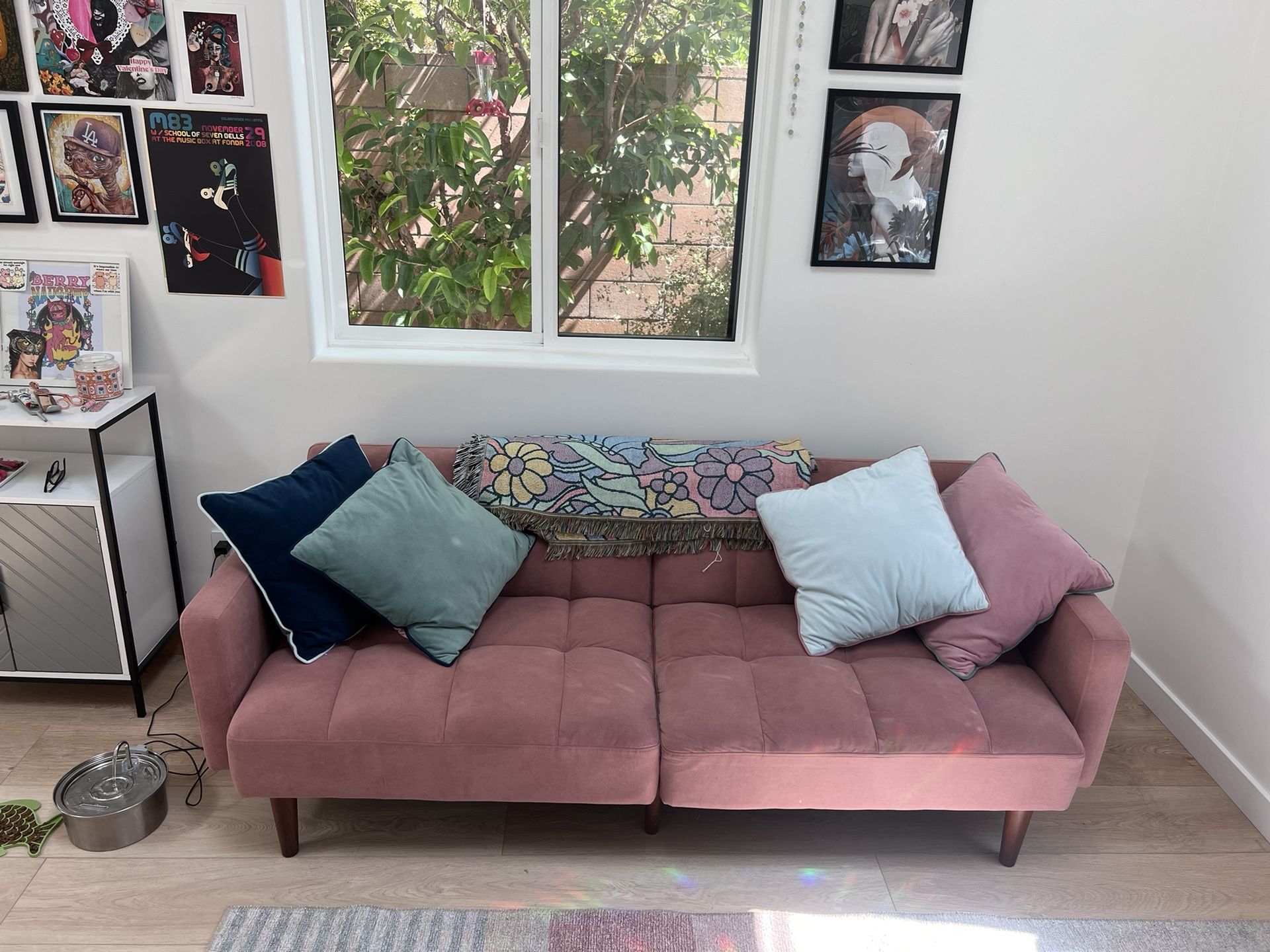Pink Futon Adjustable Couch