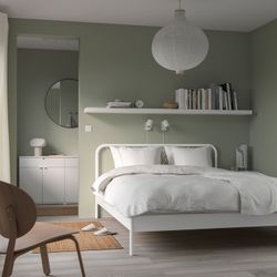 Free delivery. Ikea Queen size bed frame and excellent condition like a new