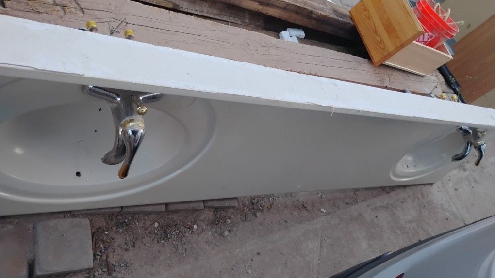 8' Double Sink Countertop With Cabinets Or Separate