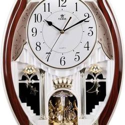 KELAOT Musical Motion Chime Wall Clock with Rotating Pendulum Decorati