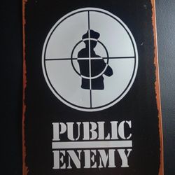 Metal Sign Public Enemy 80s Rap Hip Hop Music Fan Wall Art Room Aesthetic 