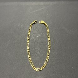 Vintage Avon NR Necklace, Ankle Bracelet Set Gold Tone Figaro Chains 10” & 8”