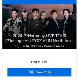 2024 P1 Harmony  Utopia Live  Concert Ticket Oakland Arena  Friday June 14, 2024