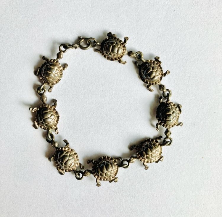 Silver Turtle Charm Bracelet