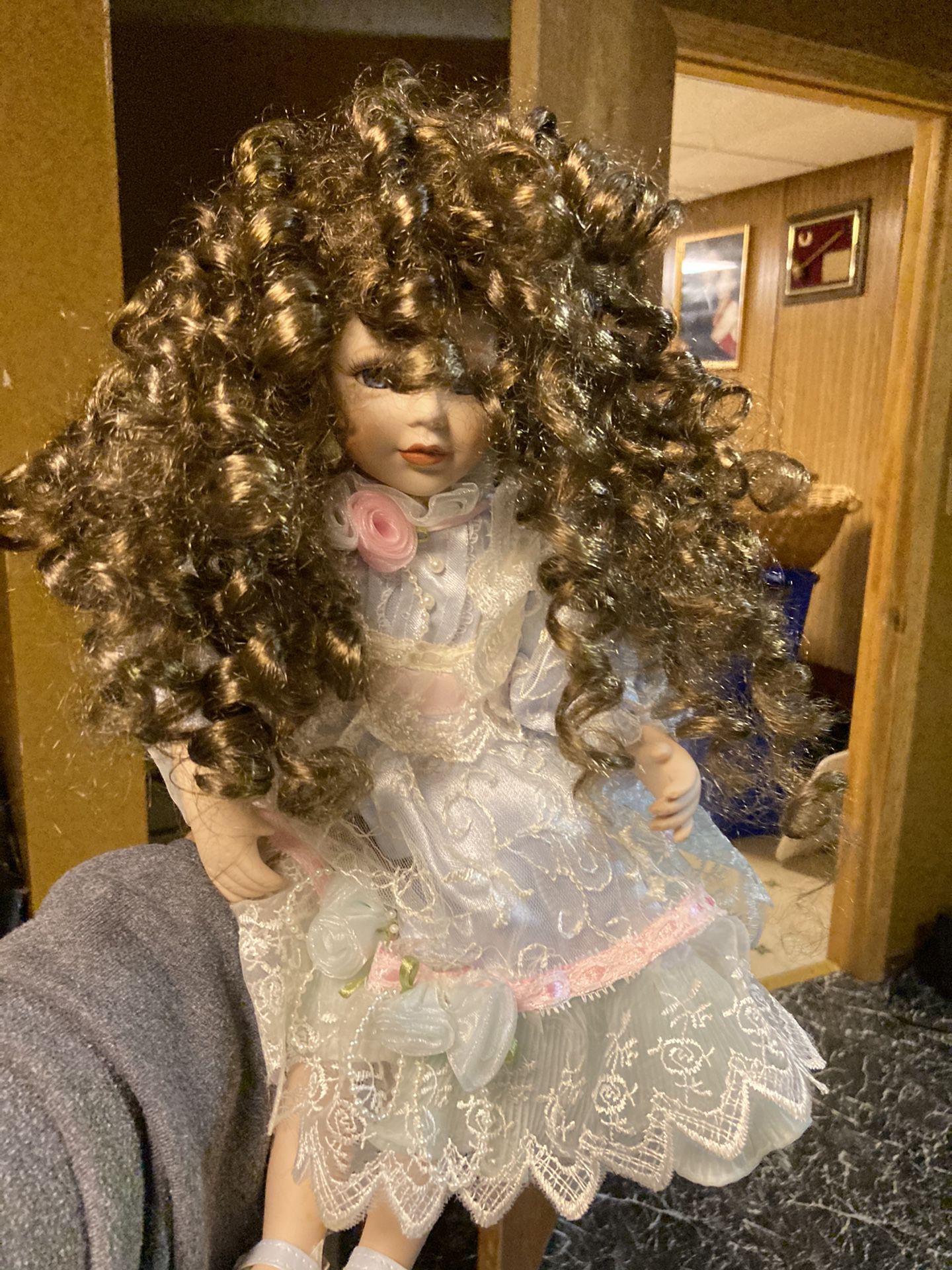 Antique doll curly girl