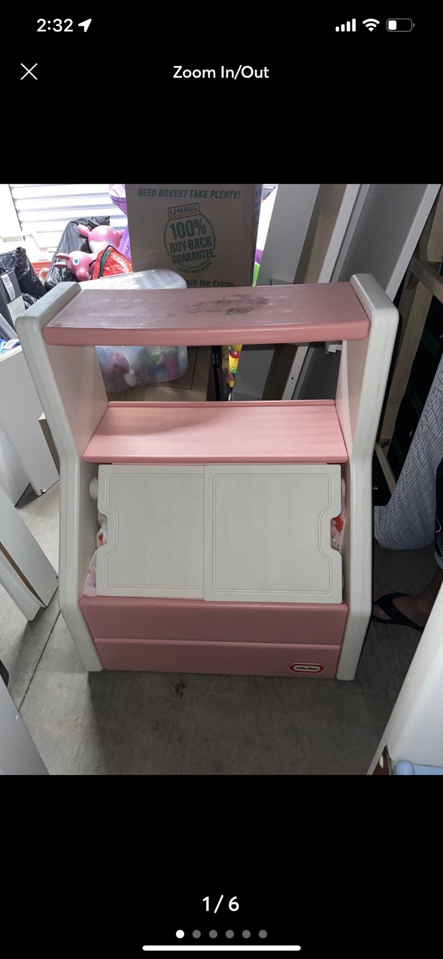Little tikes toy Chest Bookshelf Pink