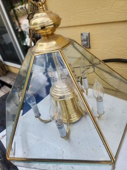 Hanging light beveled glass