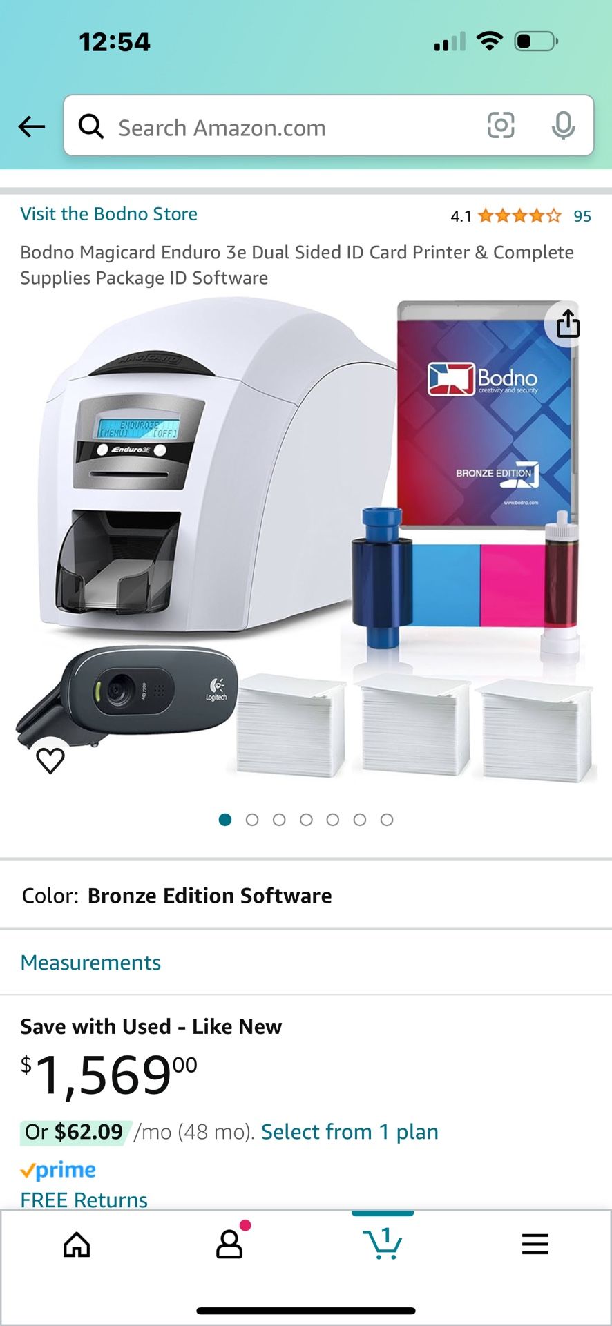 Bodno Magicard Enduro 3e Dual Sided ID Card Printer & Complete Supplies Package ID Software