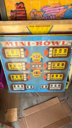 Mini bowl Arcade bowling alley bowler back glass