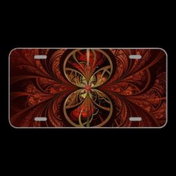 License Plate Novelty Car Front Fractal Background Abstract Geometric