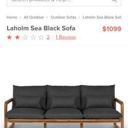 Laholm Black Sofa