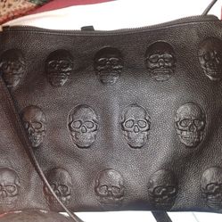 Genuine leather skull bag