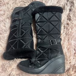 Size 6 Bebe Sport Black Winter Boots With Fur : Pick Up Only Denver 