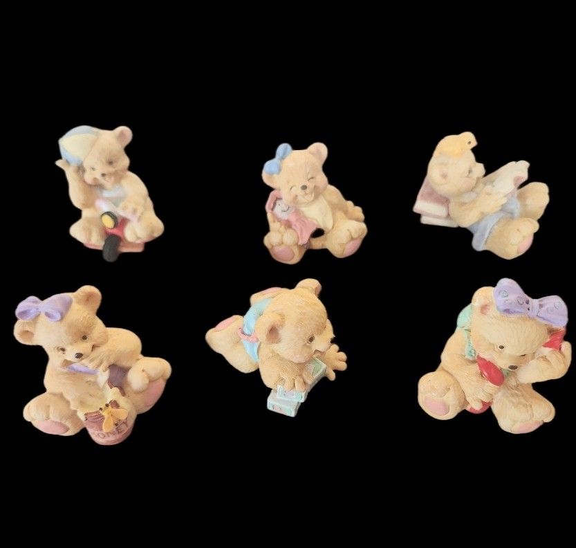 6 - Cute Bear 2" Figurines