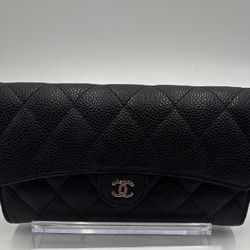 Chanel Caviar Classic Long Flap Wallet OBO