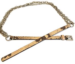 Leather & Chain Belt