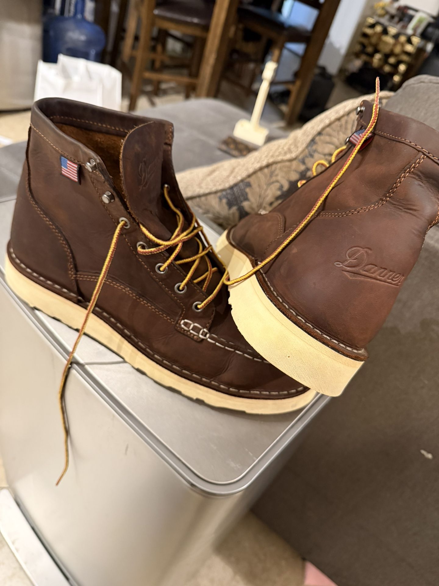 DANNER MEN'S BULL RUN MOC TOE 6" WORK BOOTS - slip oil