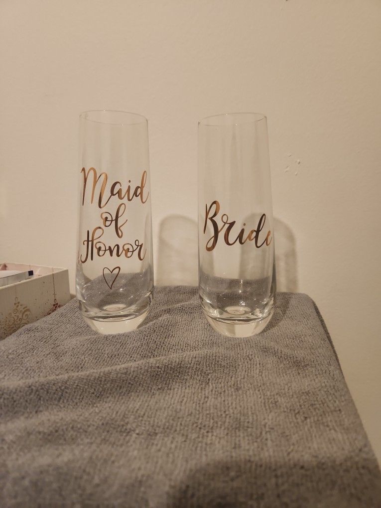 Bride & Maid Of Honor Glasses