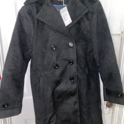 Brand New Mens Black Trench Coat . 