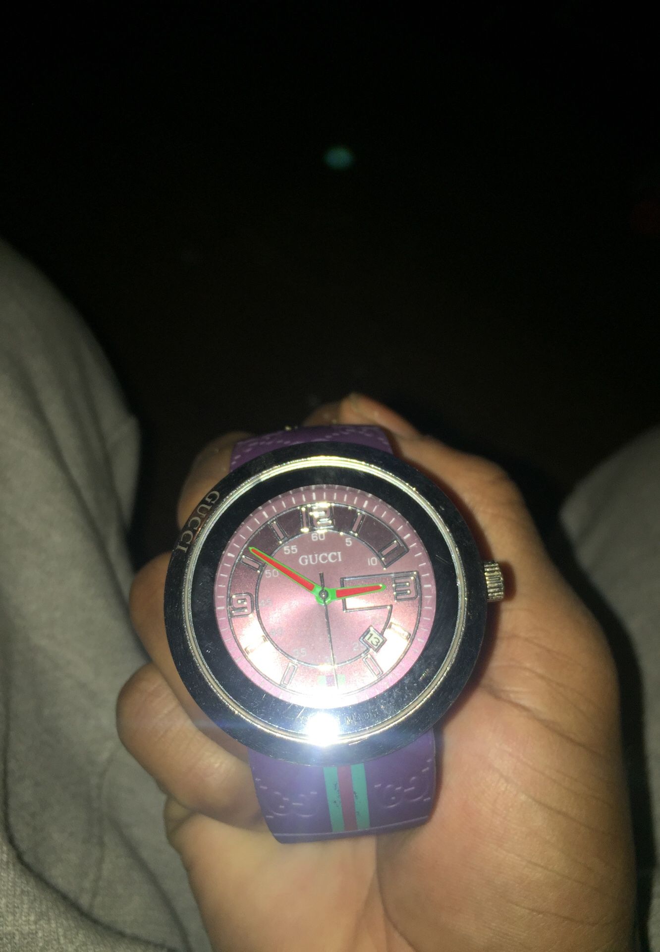 Purple Gucci watch