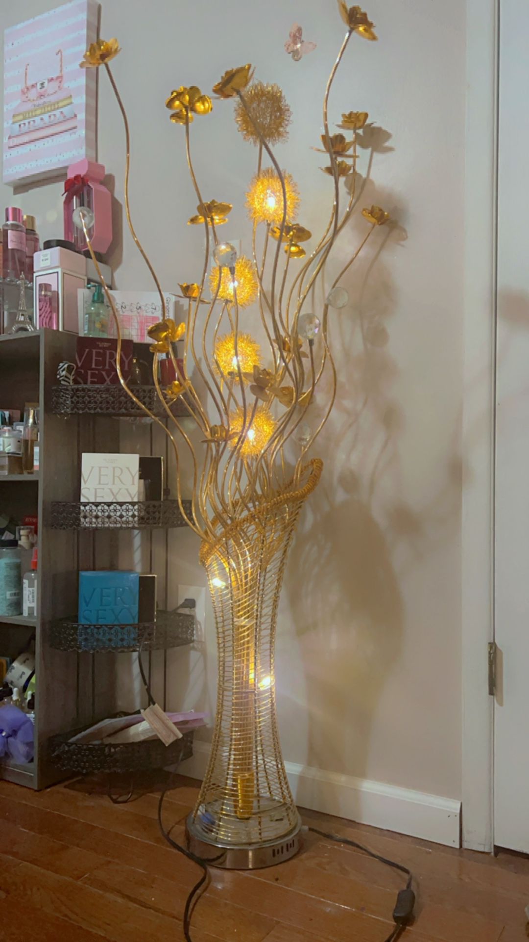 Case Lamp Tree Home Decor Base Flower Gold Luxury Pretty