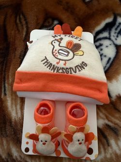 Thanksgiving beanie and socks