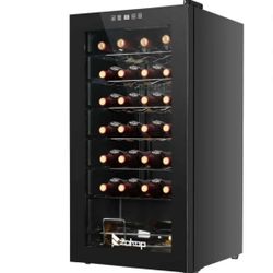 ZOKOP AC 115V /60Hz 1.8Cu.Ft/2.8Cu.Ft Compressor Wine Cabinet Wine Rack Black 34-Bottle