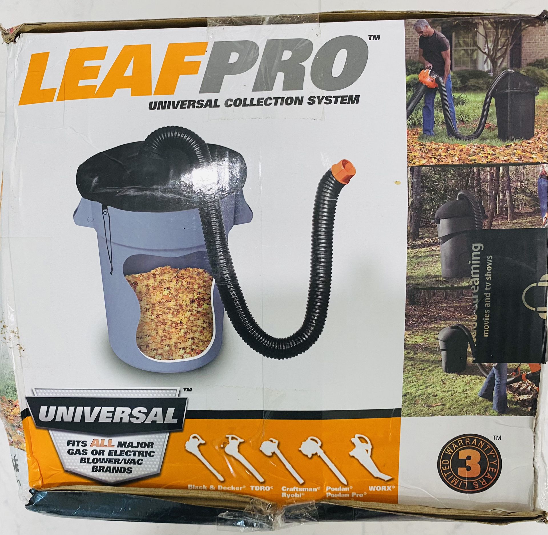 WORX LeafPro Universal Leaf Collection System for All Major Blower/Vac Brands - New In Box!