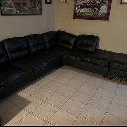 Black Leather Couch 
