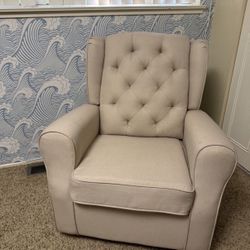 Linen Beige Nursery Rocking Chair
