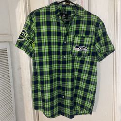 Seahawks medium Flannel Embroidery Shirt 